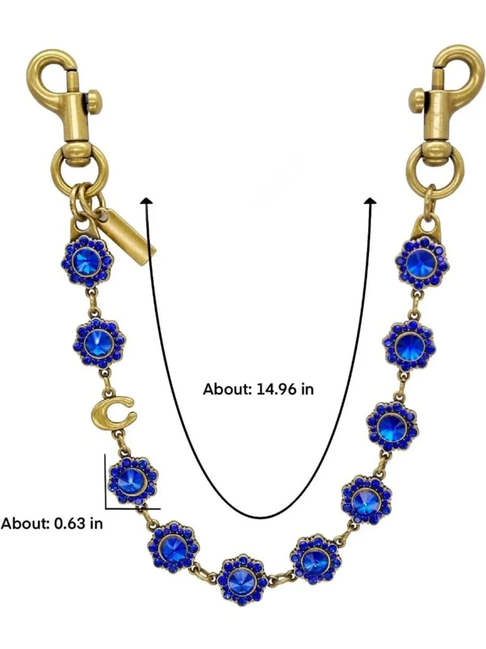 Stylish Gold Bag Charm Chain for Handbags | Double-Spring Clasp & Strap Extender